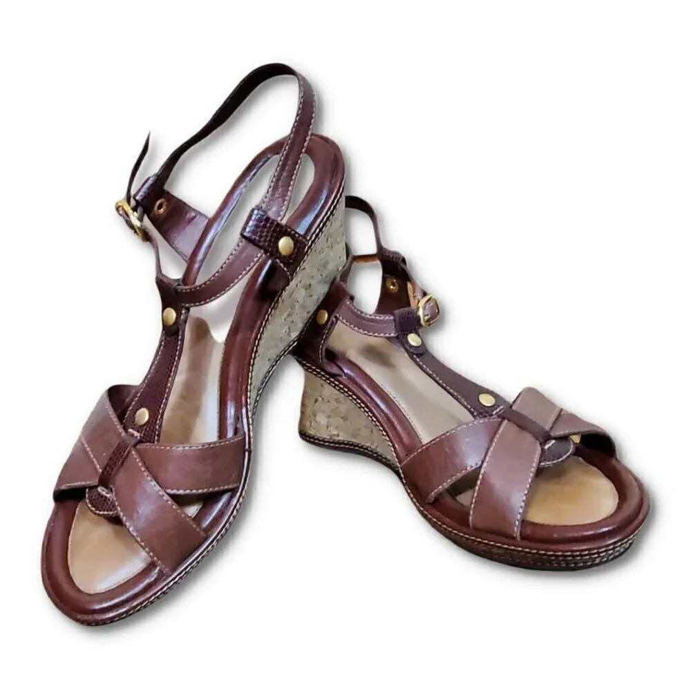 🏆282 Nurture Wedge Sling Back sandals